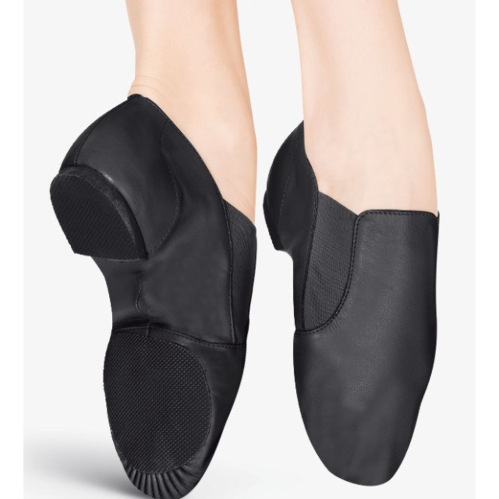 Girls Black Neoprene Arch Slip On Jazz Boot